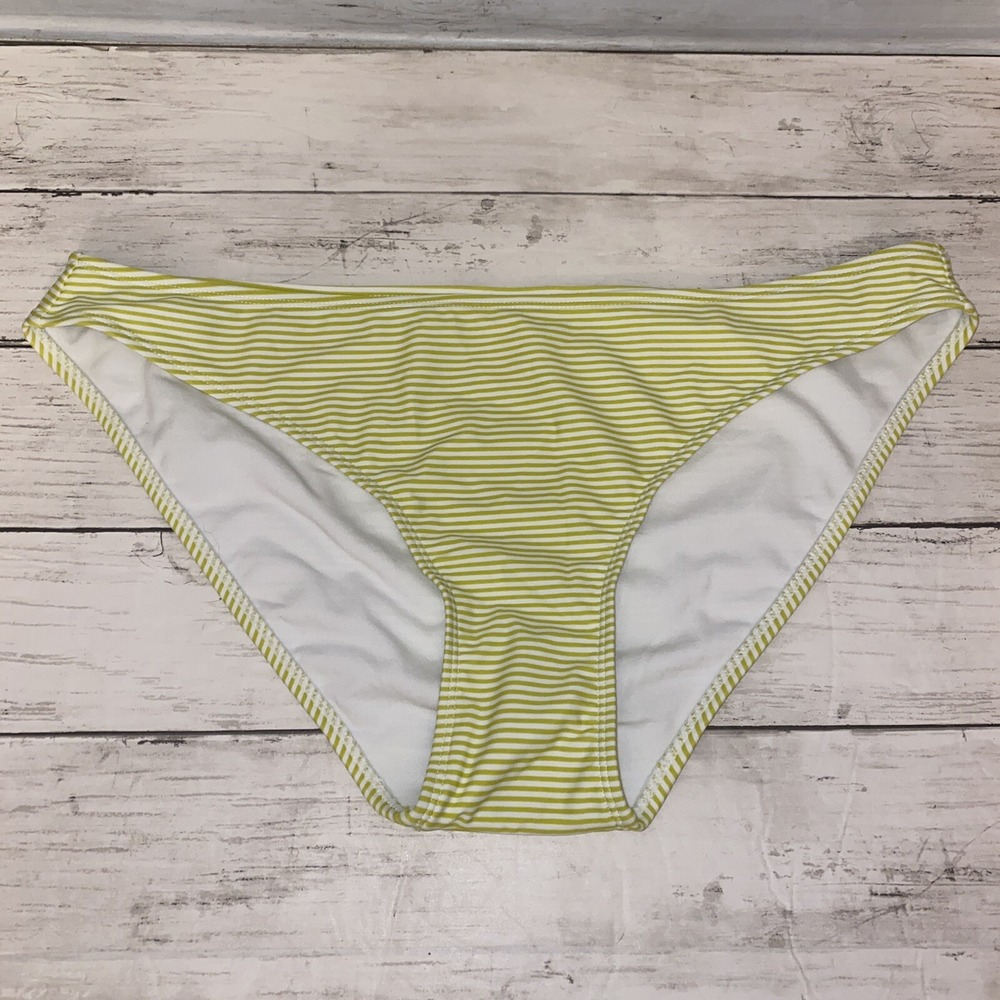 Xhilaration‎ Bikini Bottom Womens XL Green Stripe Lime White Cheeky Swim NEW XL